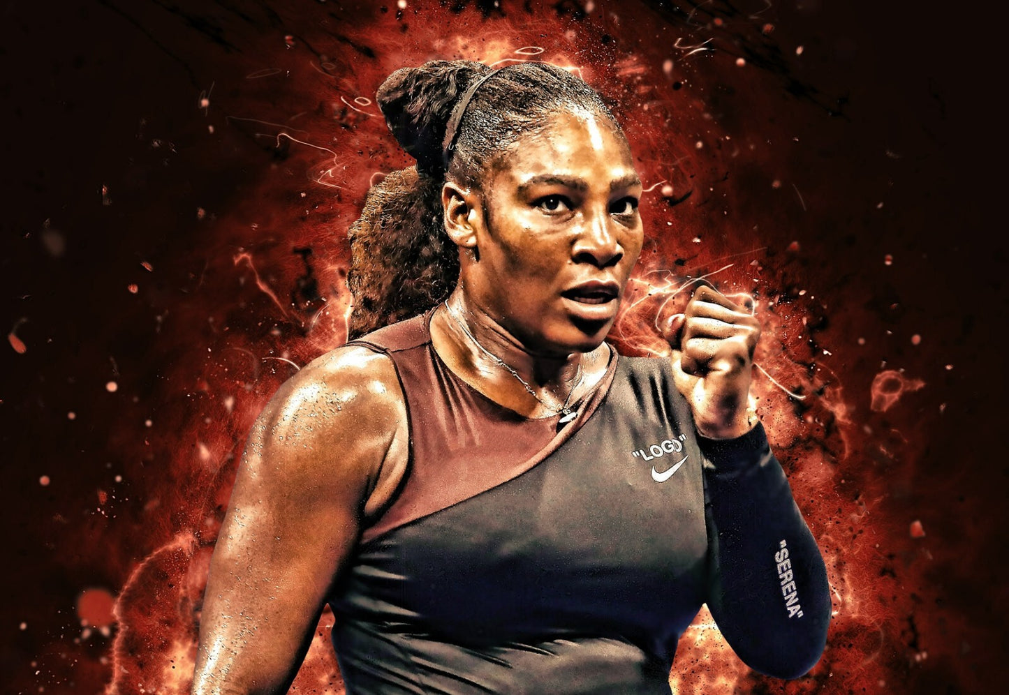 Serena Williams Fierce Celebration | Tennis Poster | Sports Legend Wall Art - Sports Poster