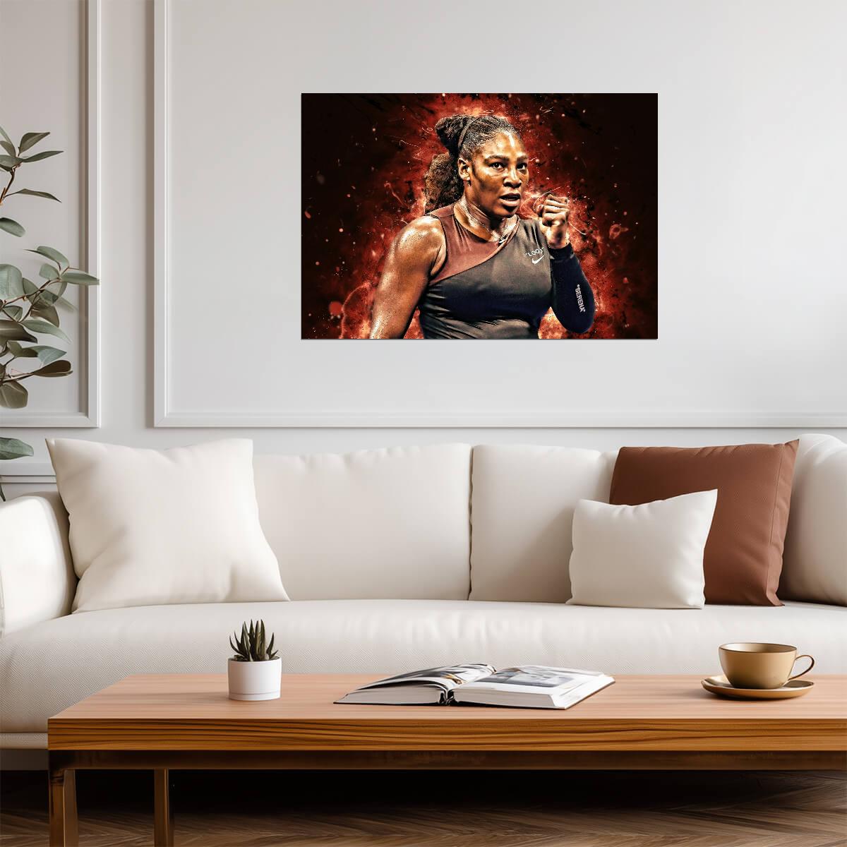 Serena Williams Fierce Celebration | Tennis Poster | Sports Legend Wall Art - Sports Poster