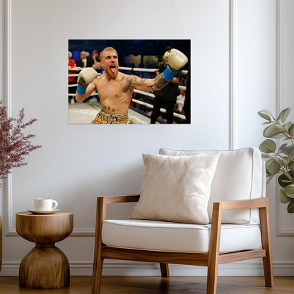 Jake Paul In Action | Professional Boxing Poster | Intense Combat Sports Photo - Sports Poster