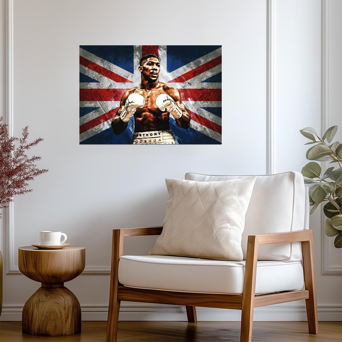Anthony Joshua British Boxing Legend | Heavyweight Champion Poster | Union Jack Flag Wall Art - Sports Poster