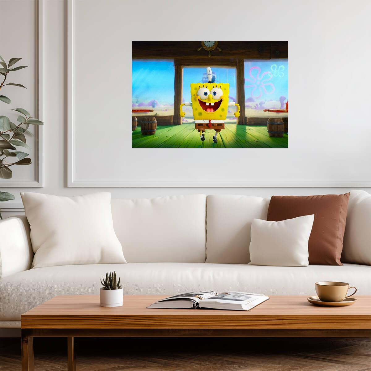 The SpongeBob Movie Sponge on the Run | Happy Spongebob | 3D Animated Film Poster - Movies & TV Poster