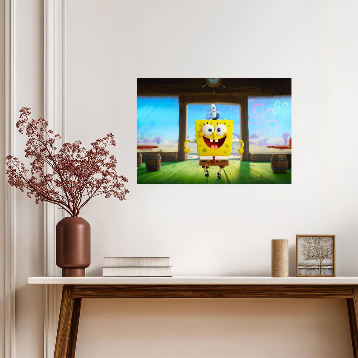 The SpongeBob Movie Sponge on the Run | Happy Spongebob | 3D Animated Film Poster - Movies & TV Poster