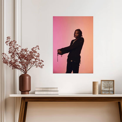 Playboi Carti Gradient Background Photoshoot | Distressed Sweater Poster | Music Star Wall Art - Music Poster