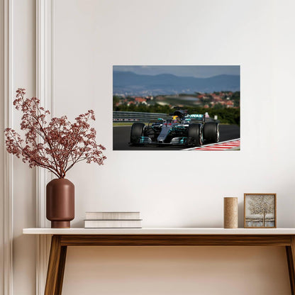 Lewis Hamilton Mercedes F1 2017 | Formula 1 Poster | Motorsport Action Photography - Sports Poster