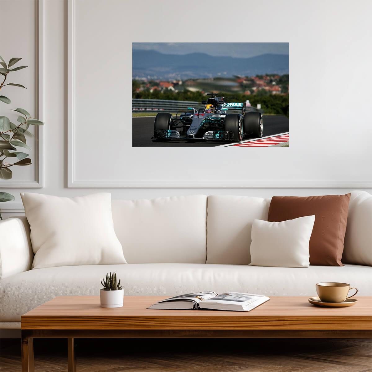 Lewis Hamilton Mercedes F1 2017 | Formula 1 Poster | Motorsport Action Photography - Sports Poster