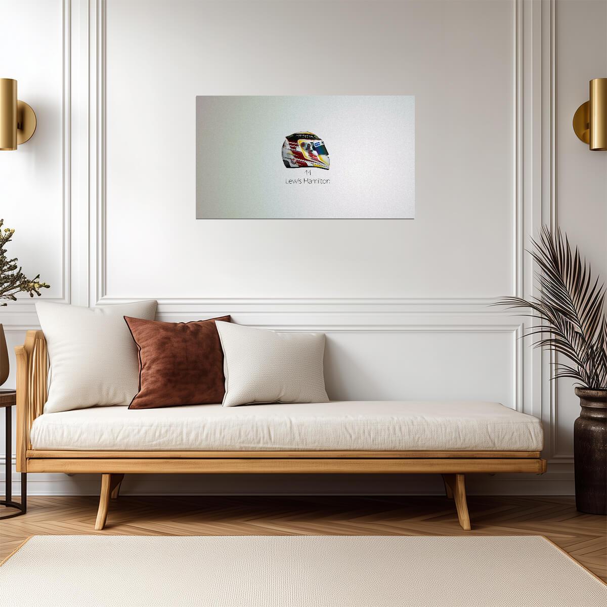 Lewis Hamilton #44 | Mercedes F1 Racing Poster | Motorsport Legend Helmet Art - Sports Poster