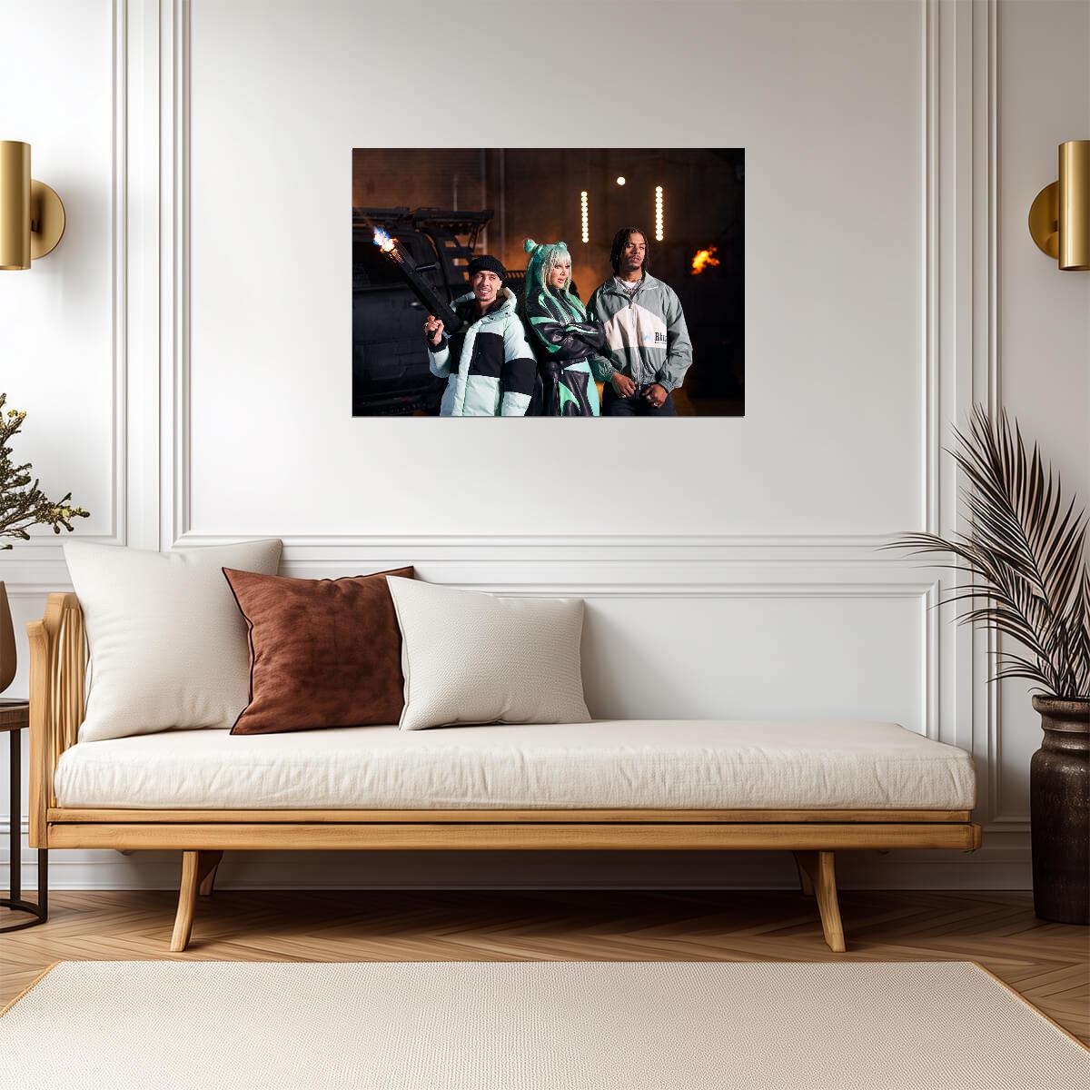 N-Dubz Edgy Photoshoot | British Hip Hop Group Poster | Modern Music Wall Art - Music Poster