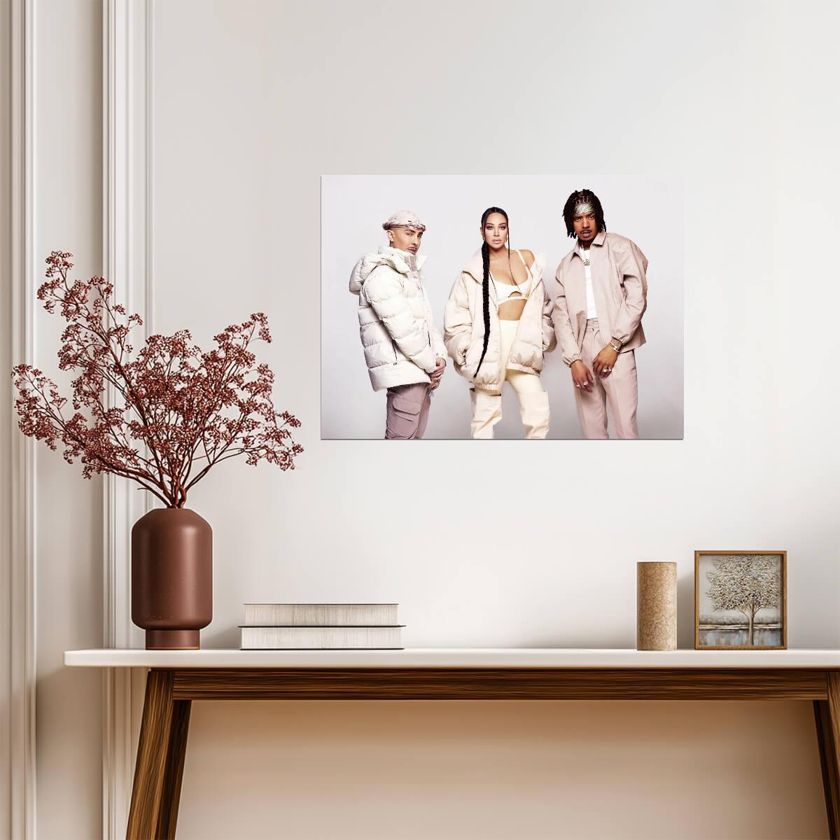 N-Dubz Modern Fashion Photoshoot | British Hip Hop Group Poster | Pastel Aesthetic Wall Art - Music Poster
