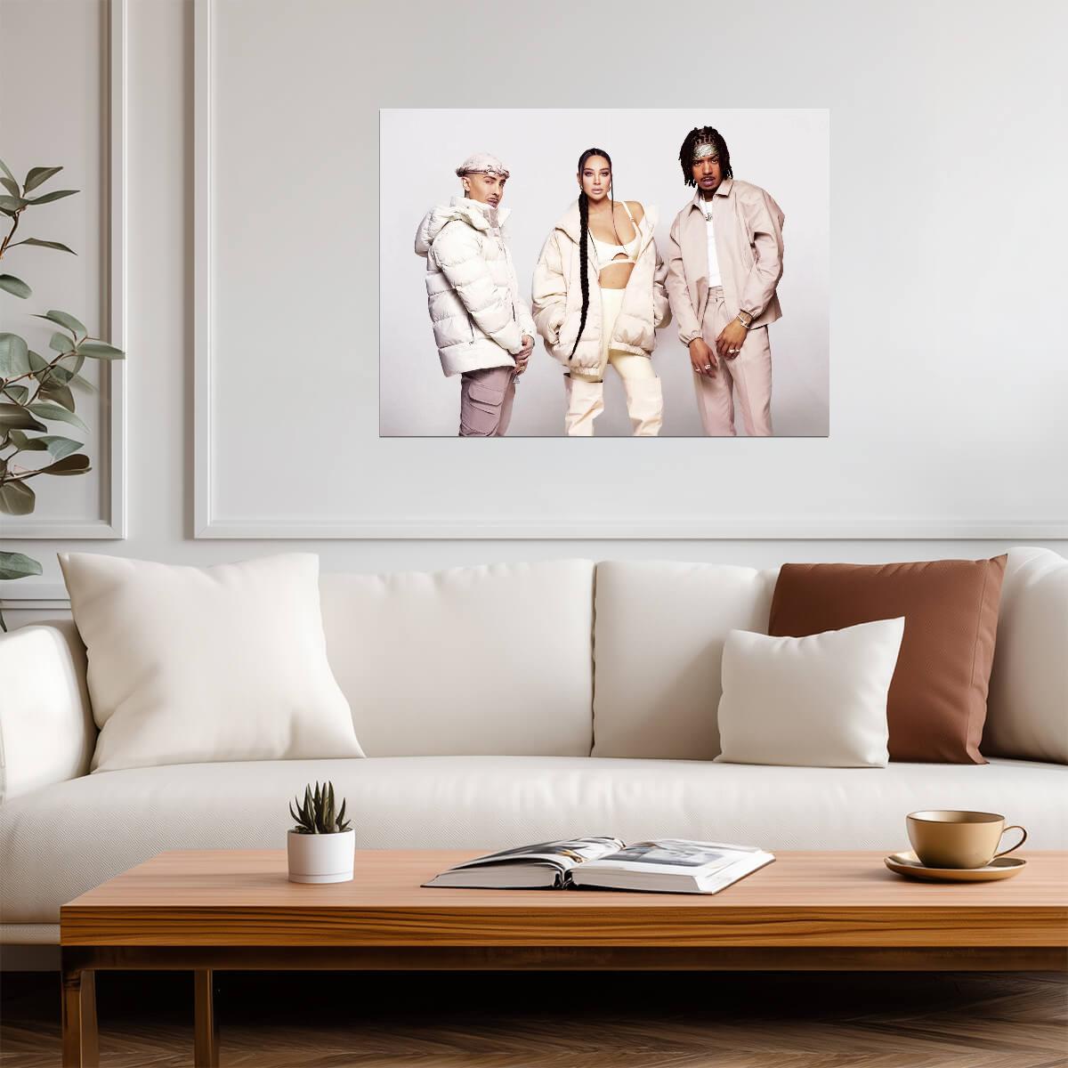 N-Dubz Modern Fashion Photoshoot | British Hip Hop Group Poster | Pastel Aesthetic Wall Art - Music Poster