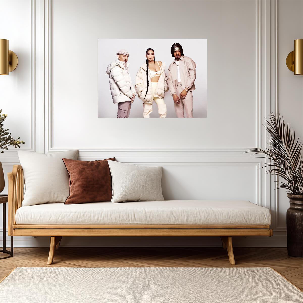 N-Dubz Modern Fashion Photoshoot | British Hip Hop Group Poster | Pastel Aesthetic Wall Art - Music Poster