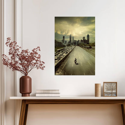 The Walking Dead Rick Grimes Rides into Atlanta | Iconic Season 1 TV Show Poster | Apocalyptic Wall Art - Movies & TV Poster