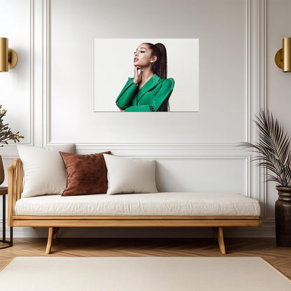 Ariana Grande in Green Blazer | Givenchy Photoshoot Poster | Celebrity Fashion Art - Music Poster