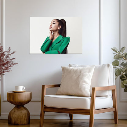 Ariana Grande in Green Blazer | Givenchy Photoshoot Poster | Celebrity Fashion Art - Music Poster
