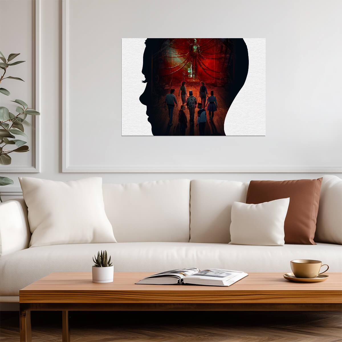 Stranger Things Season 4 Vecna | Eleven Silhouette Poster | Sci-Fi Horror TV Show Art - Movies & TV Poster