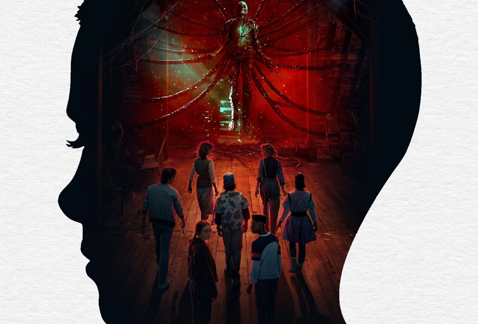 Stranger Things Season 4 Vecna | Eleven Silhouette Poster | Sci-Fi Horror TV Show Art - Movies & TV Poster