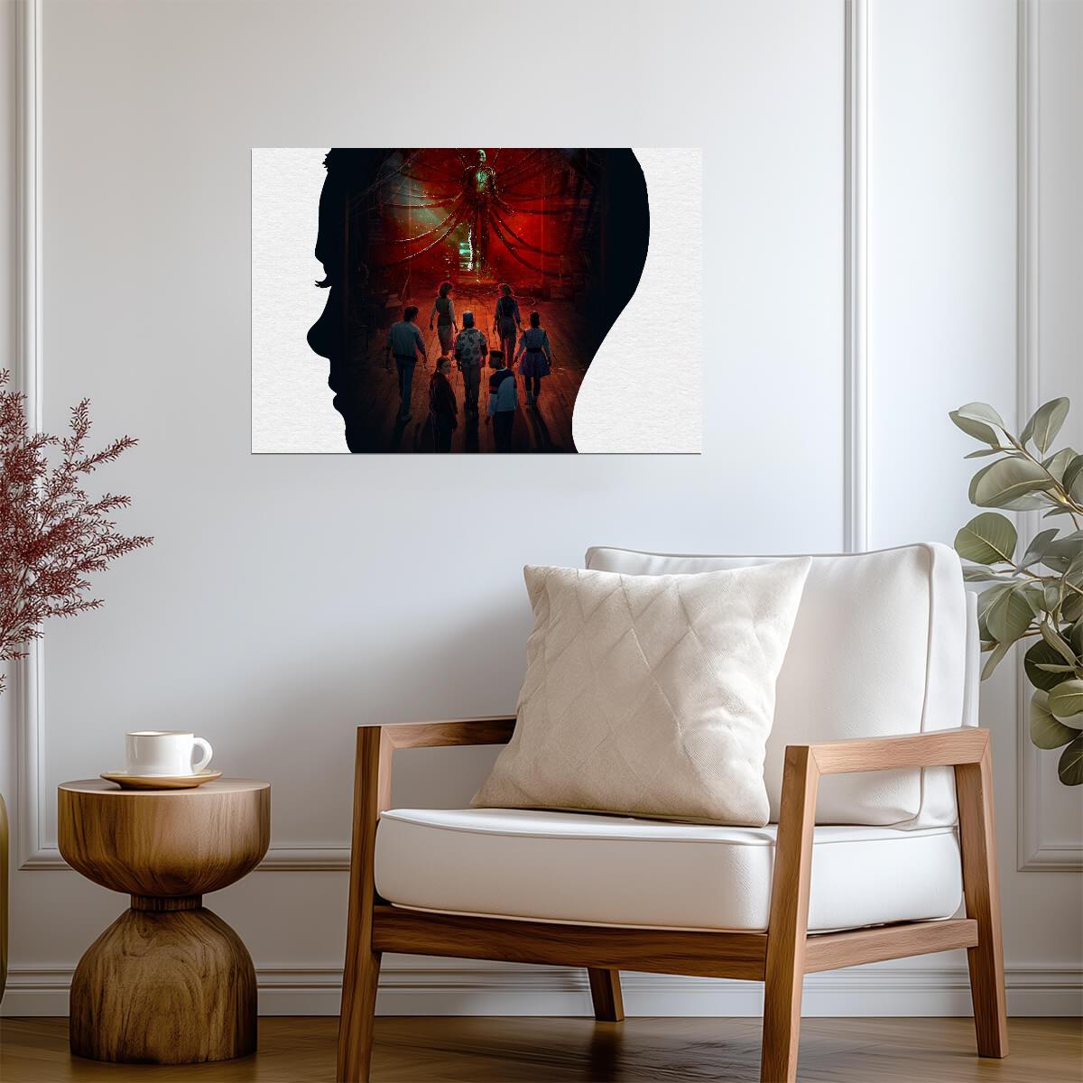 Stranger Things Season 4 Vecna | Eleven Silhouette Poster | Sci-Fi Horror TV Show Art - Movies & TV Poster