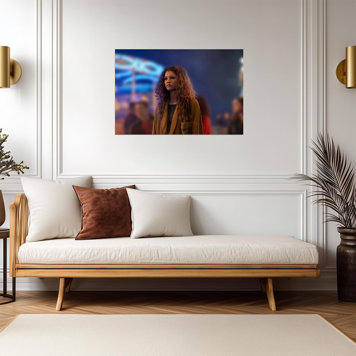 Euphoria Zendaya as Rue Bennett | TV Show Scene Poster | Teen Drama Fan Gift - Movies & TV Poster