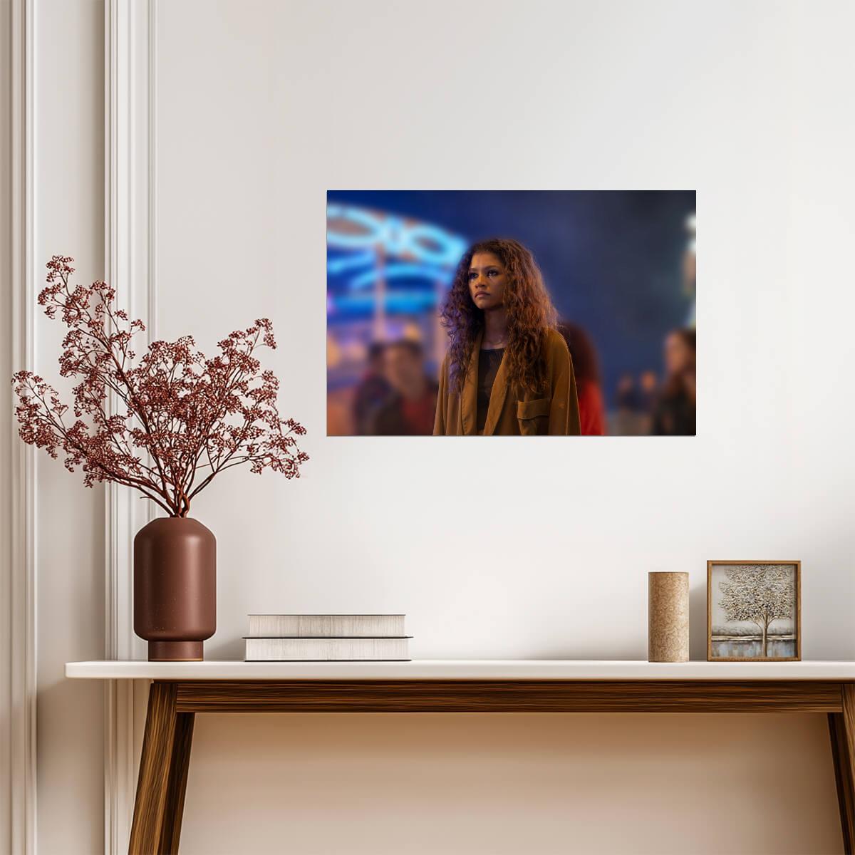Euphoria Zendaya as Rue Bennett | TV Show Scene Poster | Teen Drama Fan Gift - Movies & TV Poster