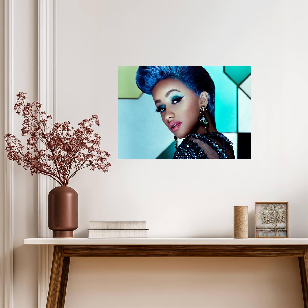 Cardi B | Cool Tone Art | Rapper Poster - Music Poster