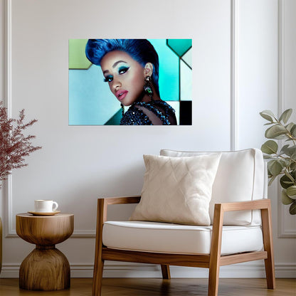 Cardi B | Cool Tone Art | Rapper Poster - Music Poster