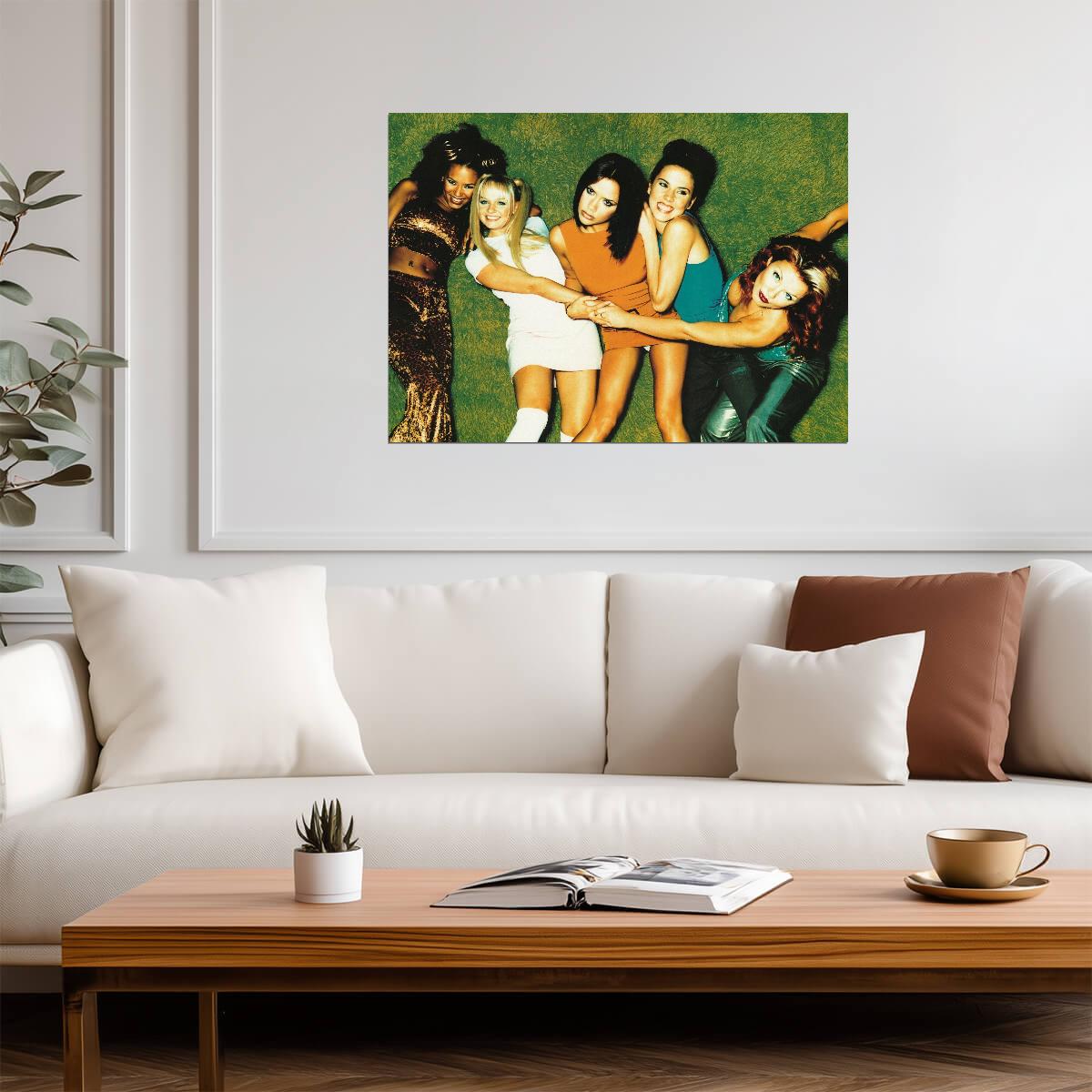 Spice Girls Playful Group Photo | Vintage 90s Pop Poster | Girl Power Wall Art - Music Poster