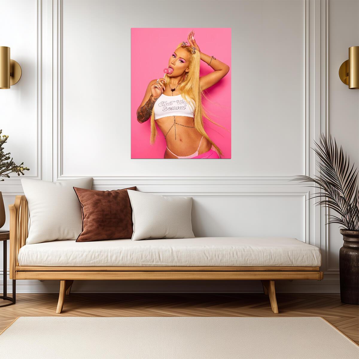 Iggy Azalea Pop Star Photoshoot | Music Poster | Sexy Pink Aesthetic Wall Art - Music Poster