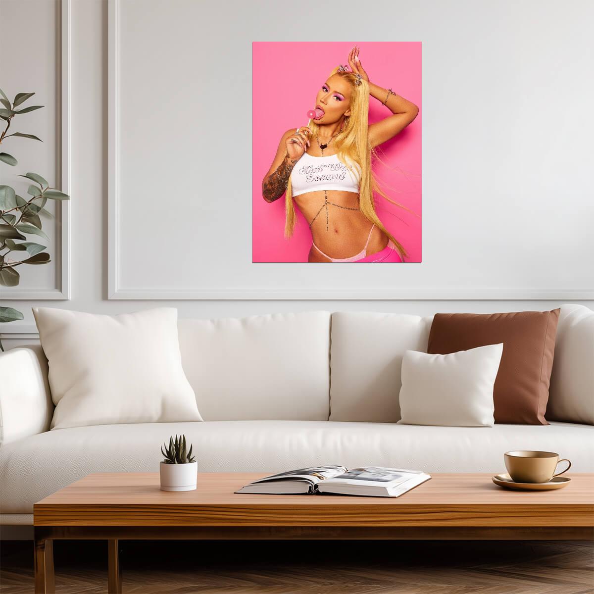 Iggy Azalea Pop Star Photoshoot | Music Poster | Sexy Pink Aesthetic Wall Art - Music Poster