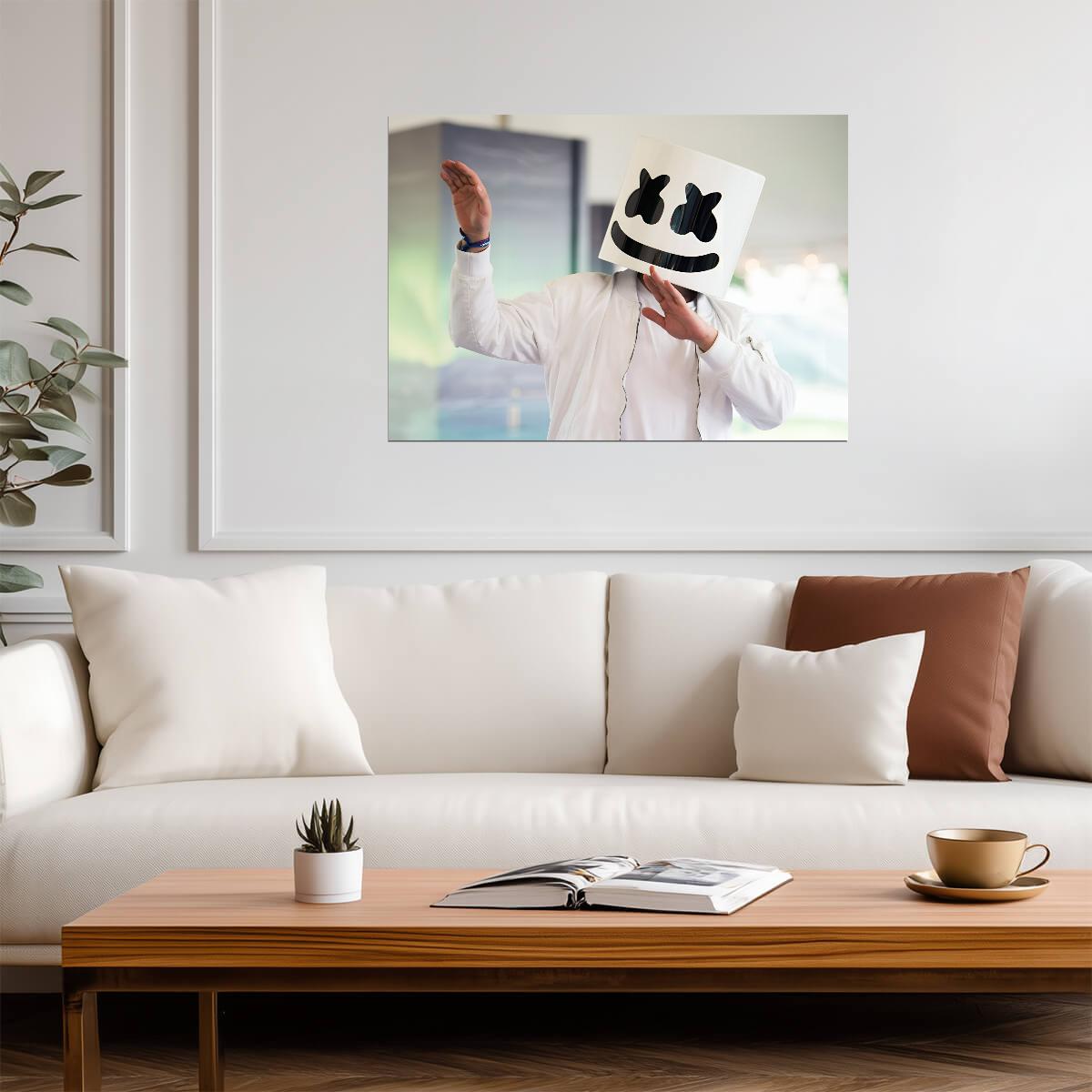 Marshmello DJ Pose | Electronic Dance Music Poster | Modern EDM Art - Music Poster