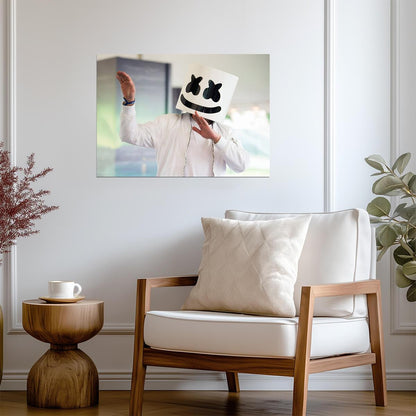 Marshmello DJ Pose | Electronic Dance Music Poster | Modern EDM Art - Music Poster