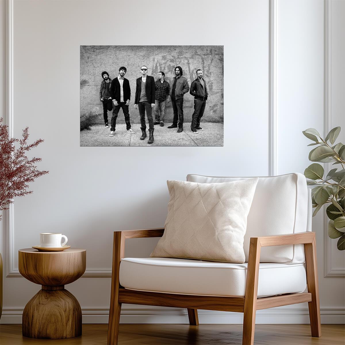 Linkin Park Black and White Band Photo | Rock Music Poster | Nu Metal Legends Wall Art - Music Poster