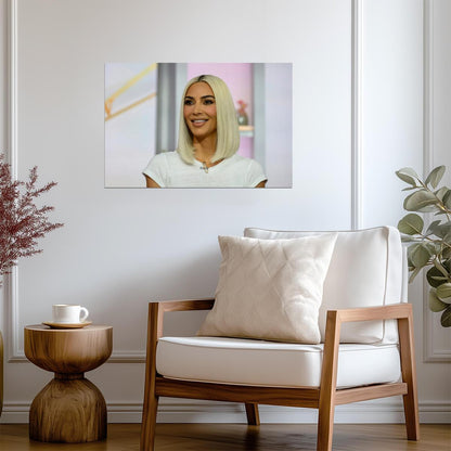 Kim Kardashian Blonde Hair | Celebrity Interview Poster | Modern Wall Art - Celebrities Poster