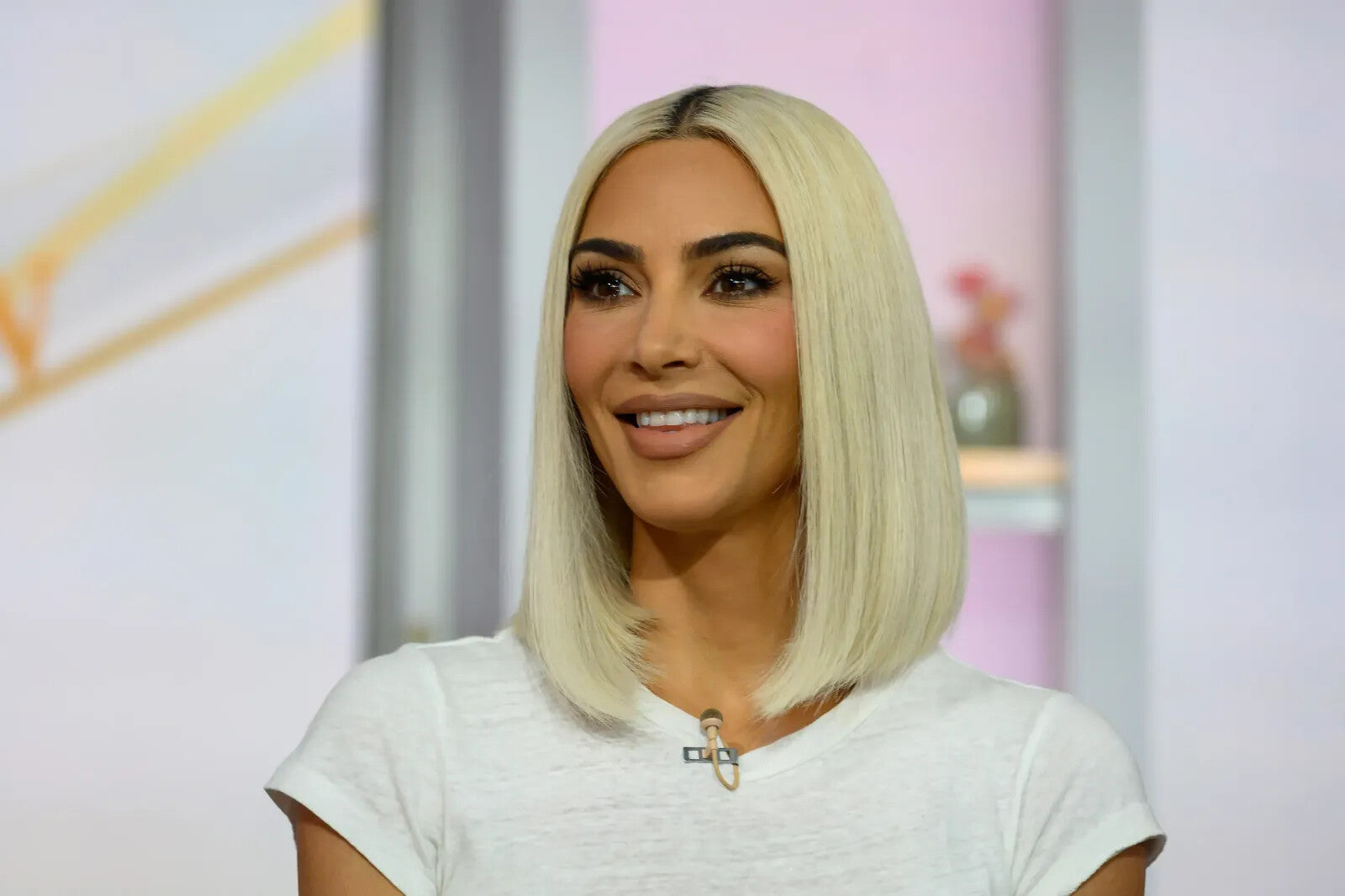 Kim Kardashian Blonde Hair | Celebrity Interview Poster | Modern Wall Art - Celebrities Poster