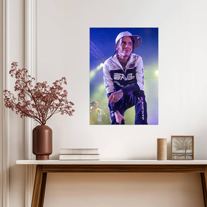 Central Cee On Stage White Jacket | Live Concert Poster | UK Rap Star Performance - Music Poster