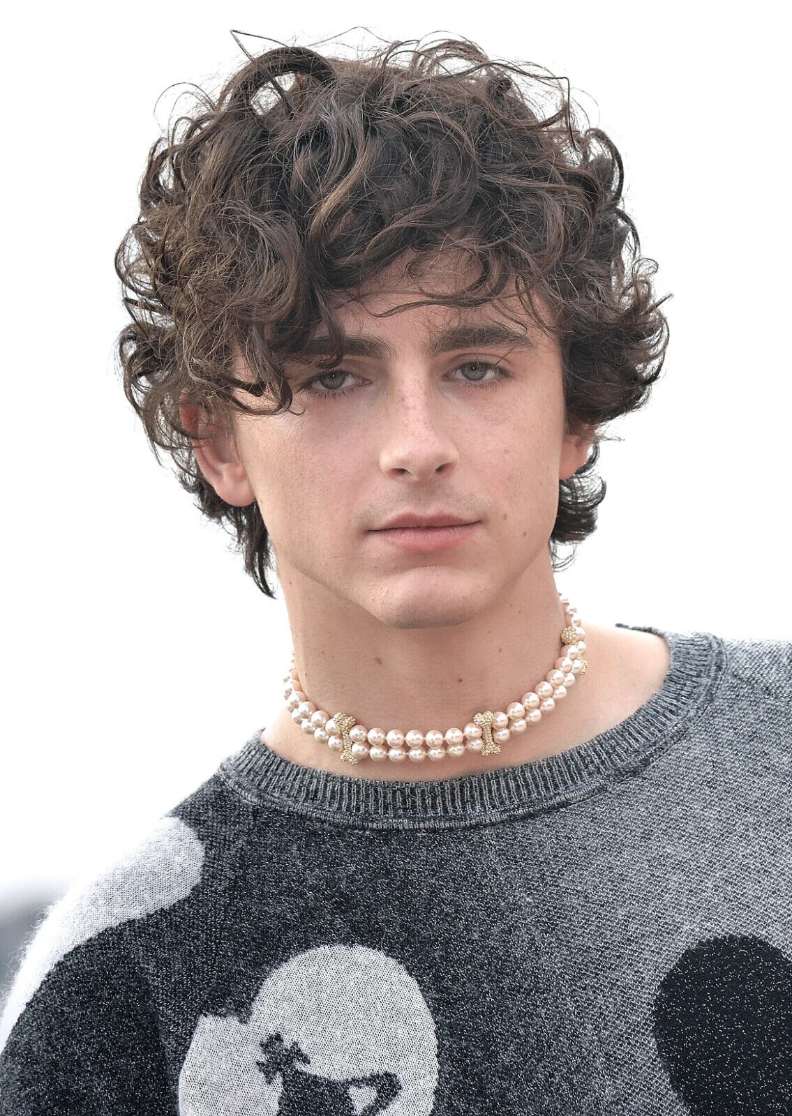 Timothee Chalamet Pearl Choker Portrait | Modern Actor Poster | Celebrity Fashion Art - Celebrities Poster