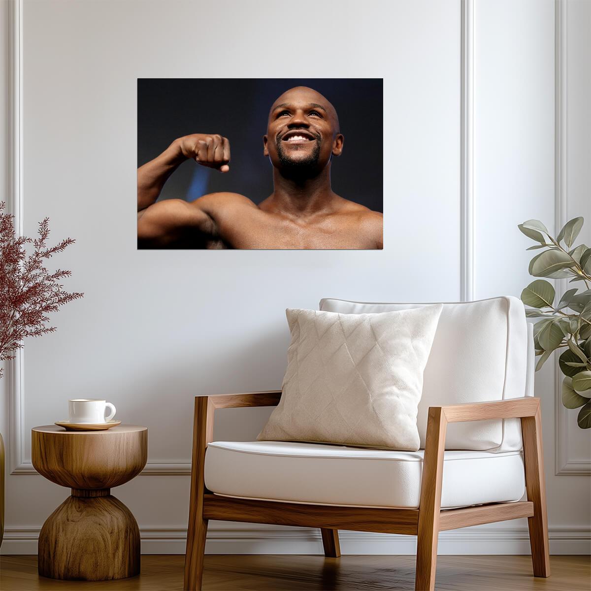 Floyd Mayweather Jr. Flexing Pose | Boxing Legend Poster | Motivational Sports Art - Sports Poster