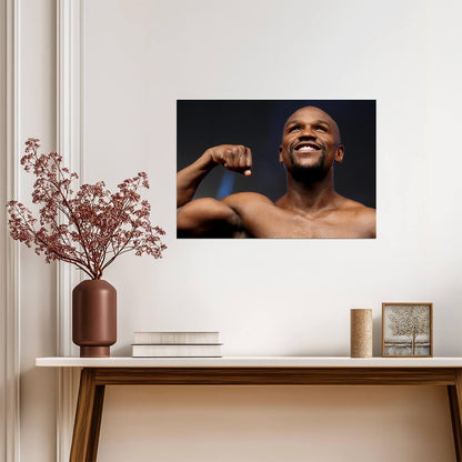 Floyd Mayweather Jr. Flexing Pose | Boxing Legend Poster | Motivational Sports Art - Sports Poster