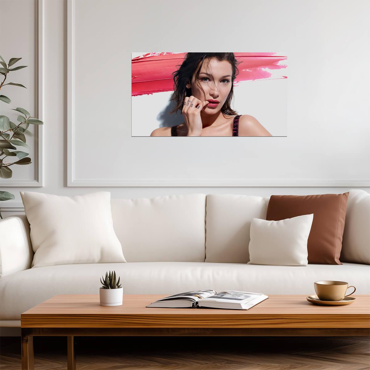 Bella Hadid for Dior Beauty | Fashion Photography Poster | Modern Glamour Wall Art - Celebrities Poster
