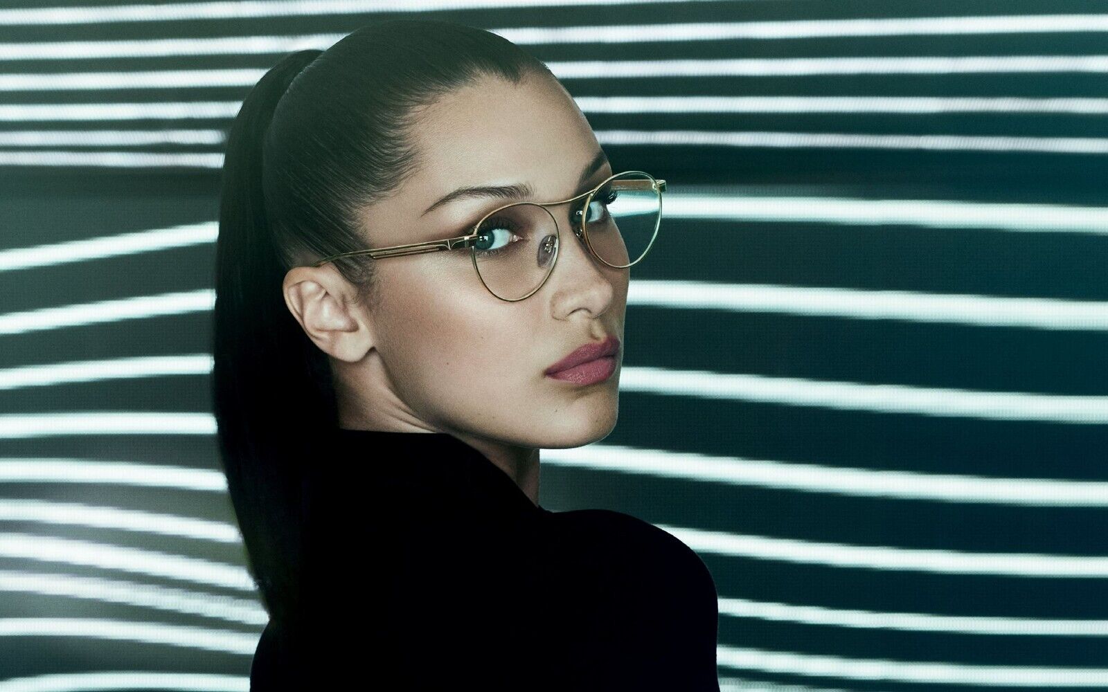 Bella Hadid in Glasses | High Fashion Editorial Poster | Modern Portrait Wall Art - Celebrities Poster