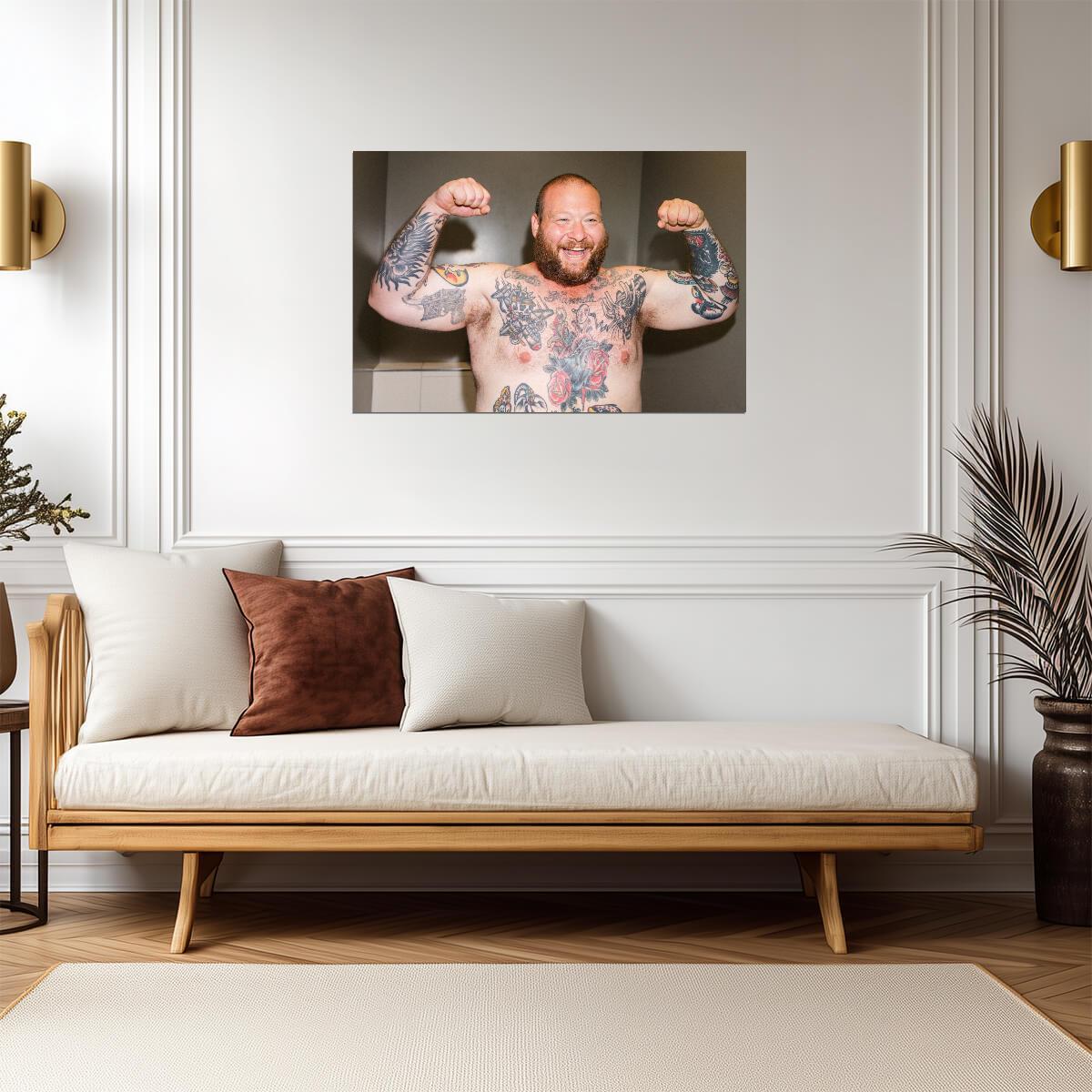 Action Bronson Tattoos | Music Poster | Flexing Rapper Print - Music Poster