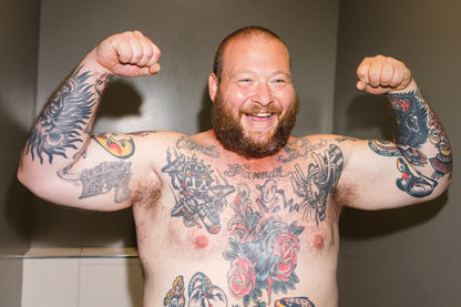Action Bronson Tattoos | Music Poster | Flexing Rapper Print - Music Poster