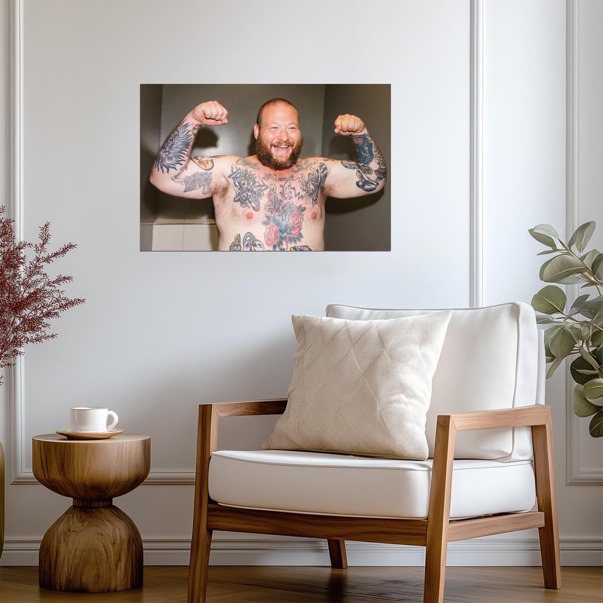 Action Bronson Tattoos | Music Poster | Flexing Rapper Print - Music Poster