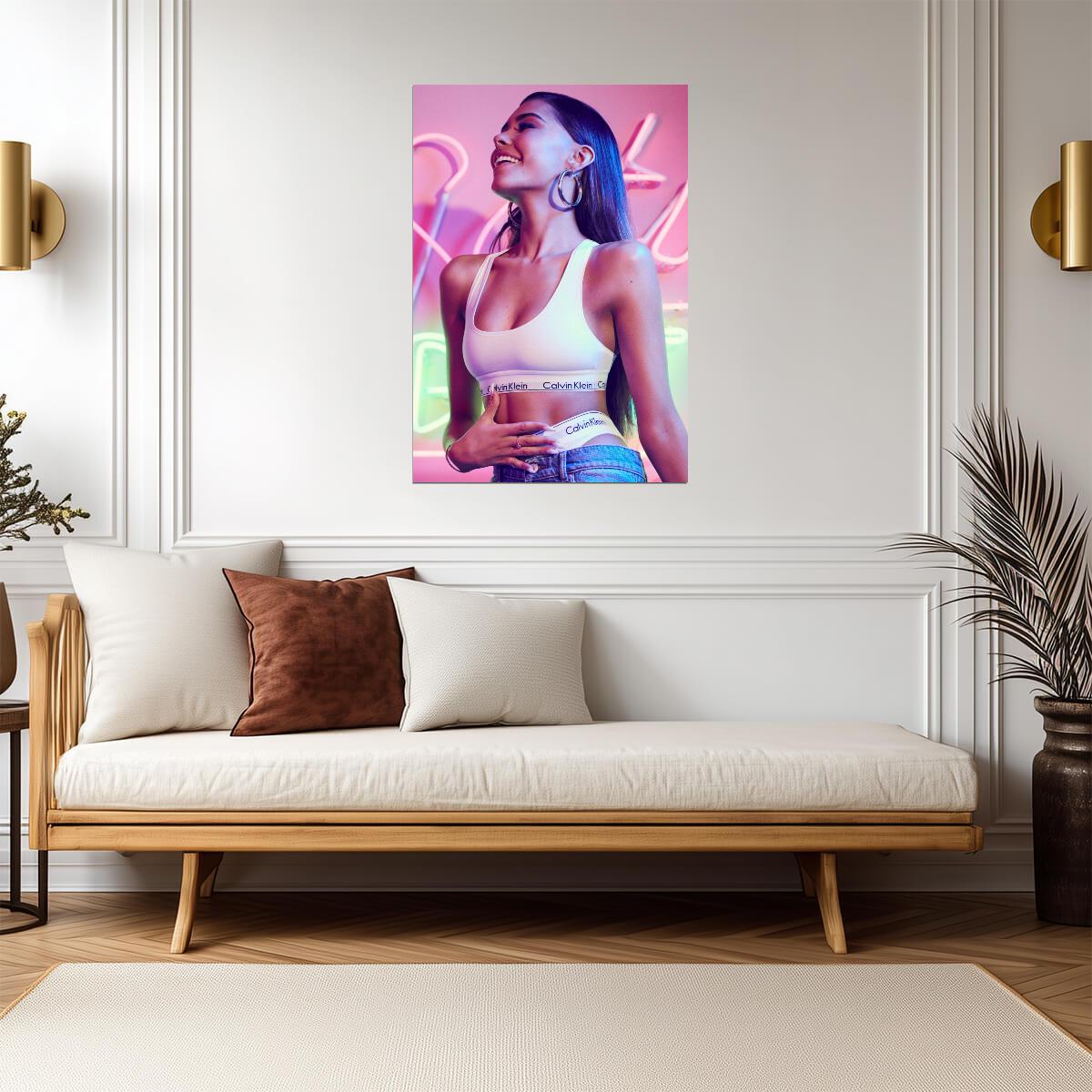 Madison Beer for Calvin Klein | Neon Light Photoshoot | Sexy Pop Star Poster - Music Poster