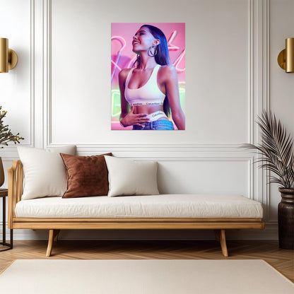 Madison Beer for Calvin Klein | Neon Light Photoshoot | Sexy Pop Star Poster - Music Poster