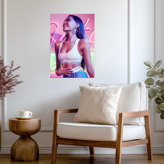 Madison Beer for Calvin Klein | Neon Light Photoshoot | Sexy Pop Star Poster - Music Poster