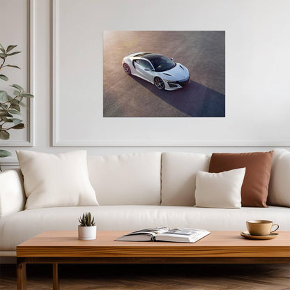 Honda NSX 2nd Gen (NC1) | White Hybrid Supercar Poster | Modern Japanese Sports Car Art - Cars Poster
