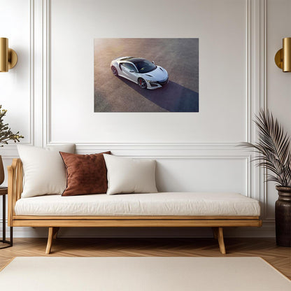 Honda NSX 2nd Gen (NC1) | White Hybrid Supercar Poster | Modern Japanese Sports Car Art - Cars Poster