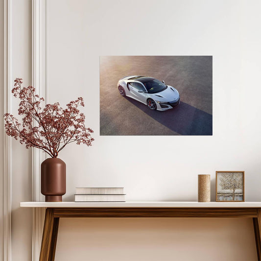 Honda NSX 2nd Gen (NC1) | White Hybrid Supercar Poster | Modern Japanese Sports Car Art - Cars Poster