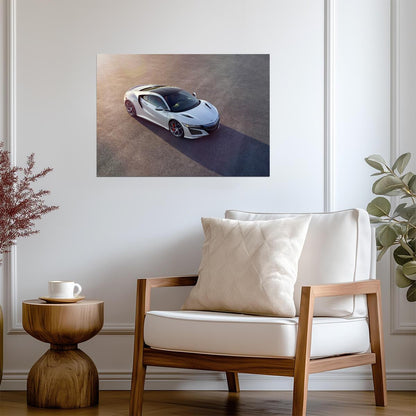 Honda NSX 2nd Gen (NC1) | White Hybrid Supercar Poster | Modern Japanese Sports Car Art - Cars Poster