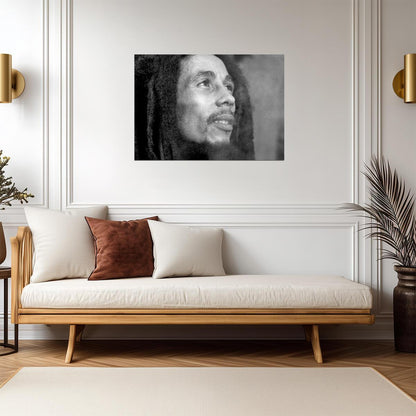 Bob Marley | Black and White Photo | Music Poster - Music Poster