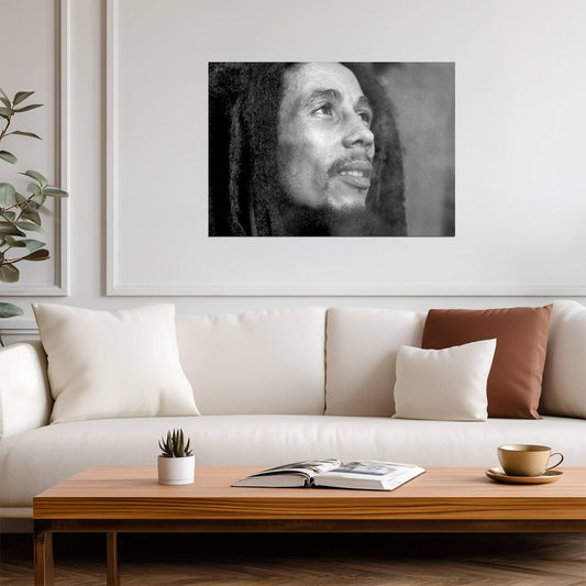 Bob Marley | Black and White Photo | Music Poster - Music Poster
